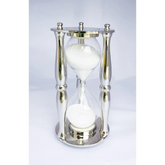 Nautical Sand Timer Hourglass 8 Inch Chrome Finish with White Sand